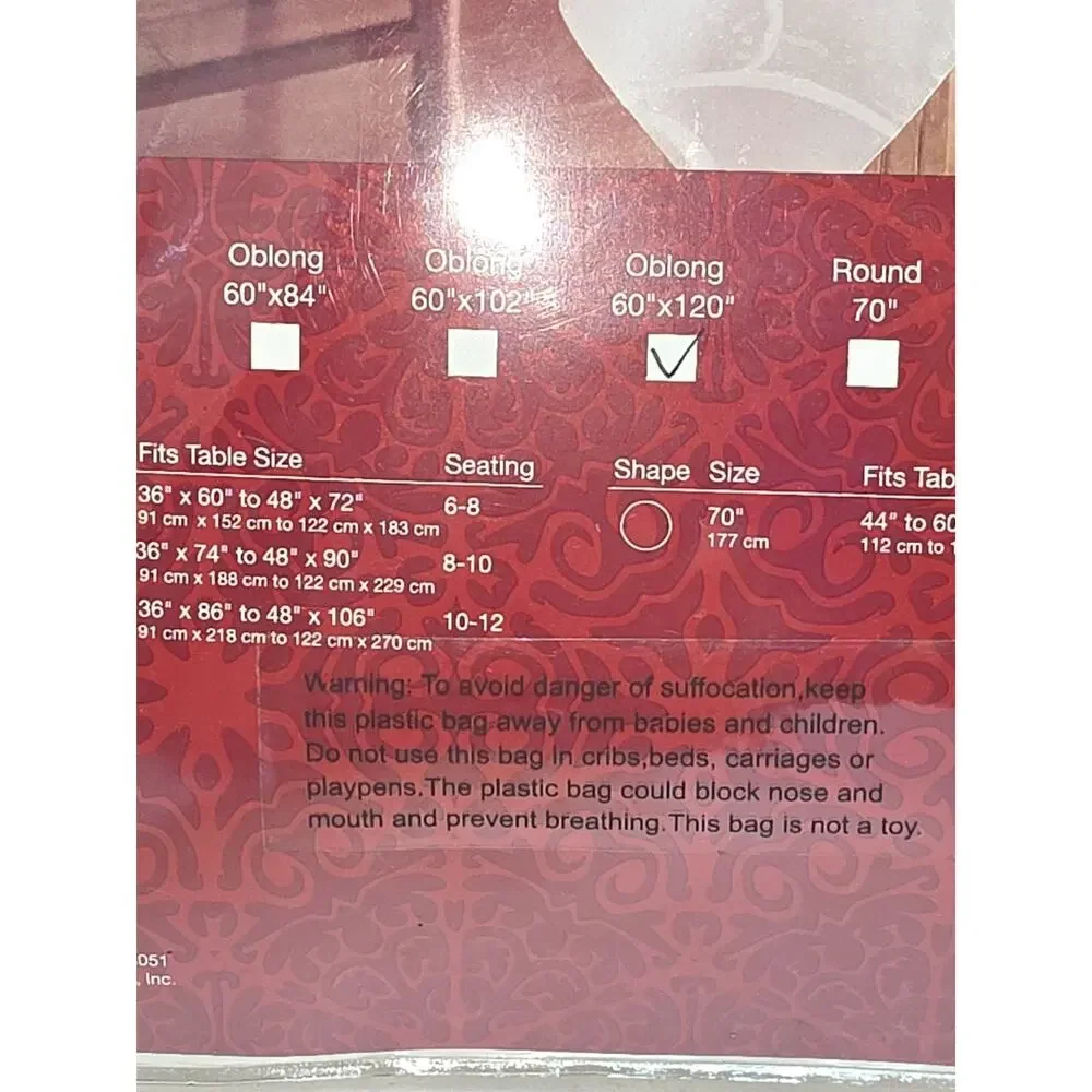 NWT St Nicholas Oblong Joy Border Happy Holiday Tablecloth 60x120